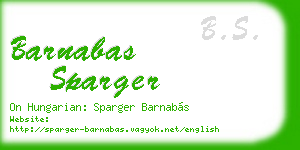 barnabas sparger business card